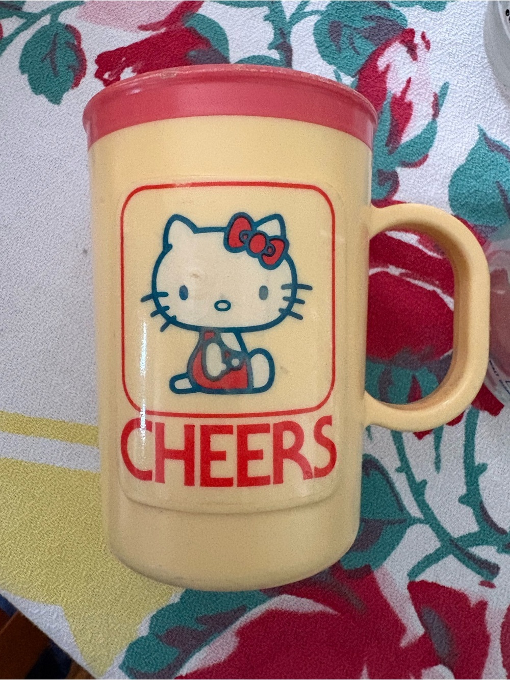 Vintage Made in Japan Hello Kitty Yellow Mug 1979